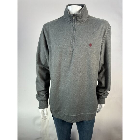 Izod Advantage Performance Stretch Grey Quarter-Zip Pullover Sweatshirt XL - Picture 9 of 16